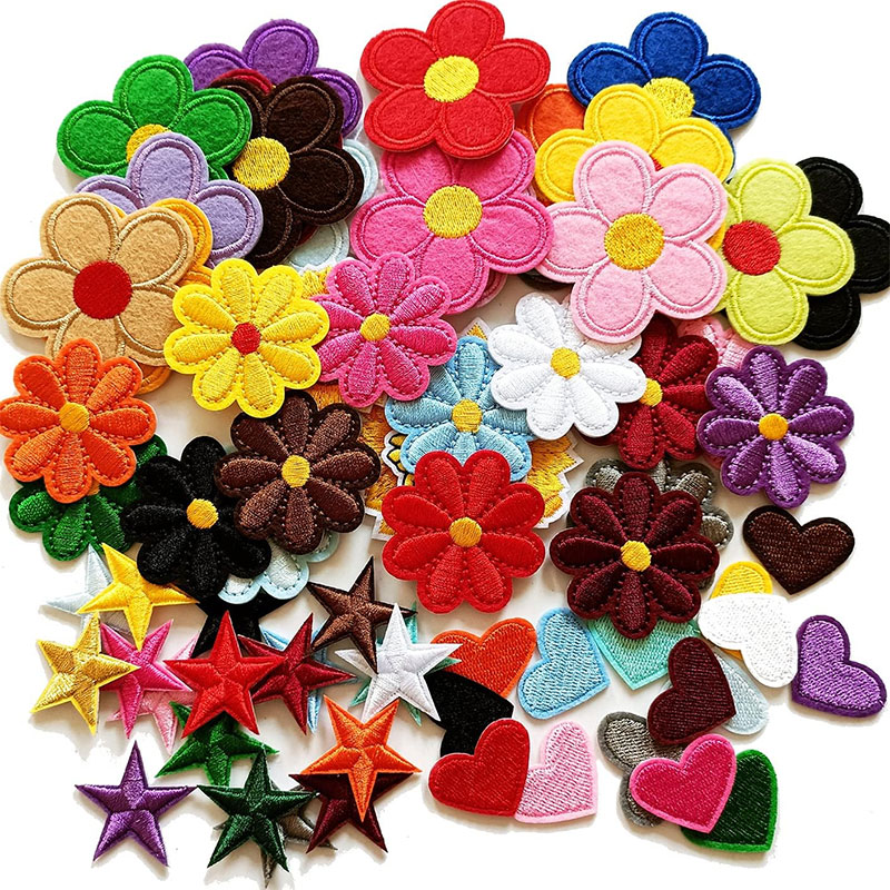 Embroidery Daisy Flower - 2-10 adet çiçek demir on yamalar