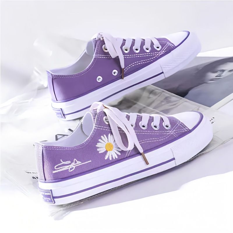 Embroidery Shoes - Krizantem Nakış Kadın Kanvas Ayakkabılar Sonbahar