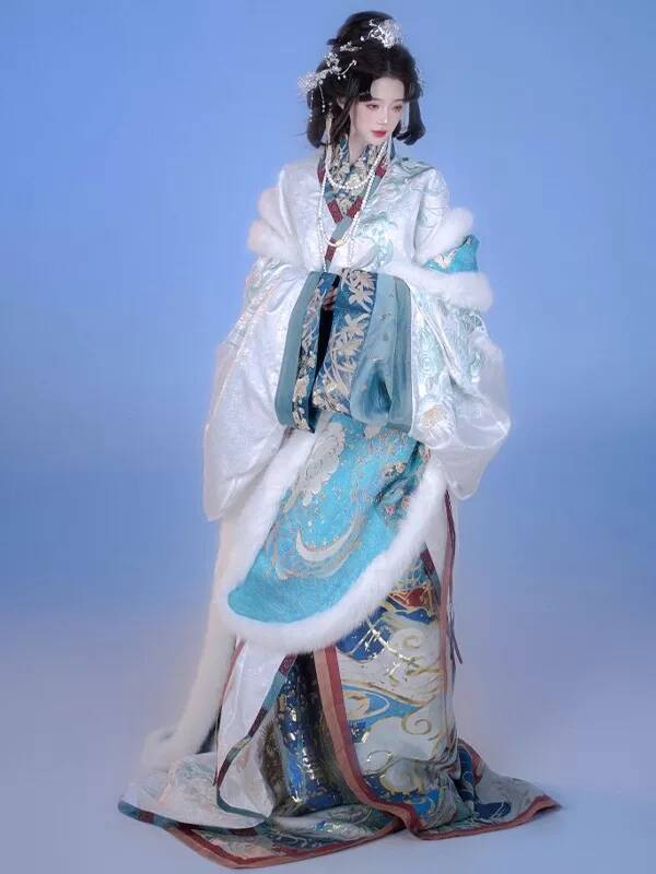 Embroidery Cotton - Yeni Hanfu Kadın Zhan Guo Robe