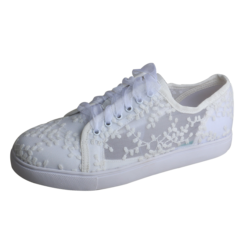 Embroidery Shoes - Wedopus Kadınlar İçin Beyaz Spor Ayakkabı