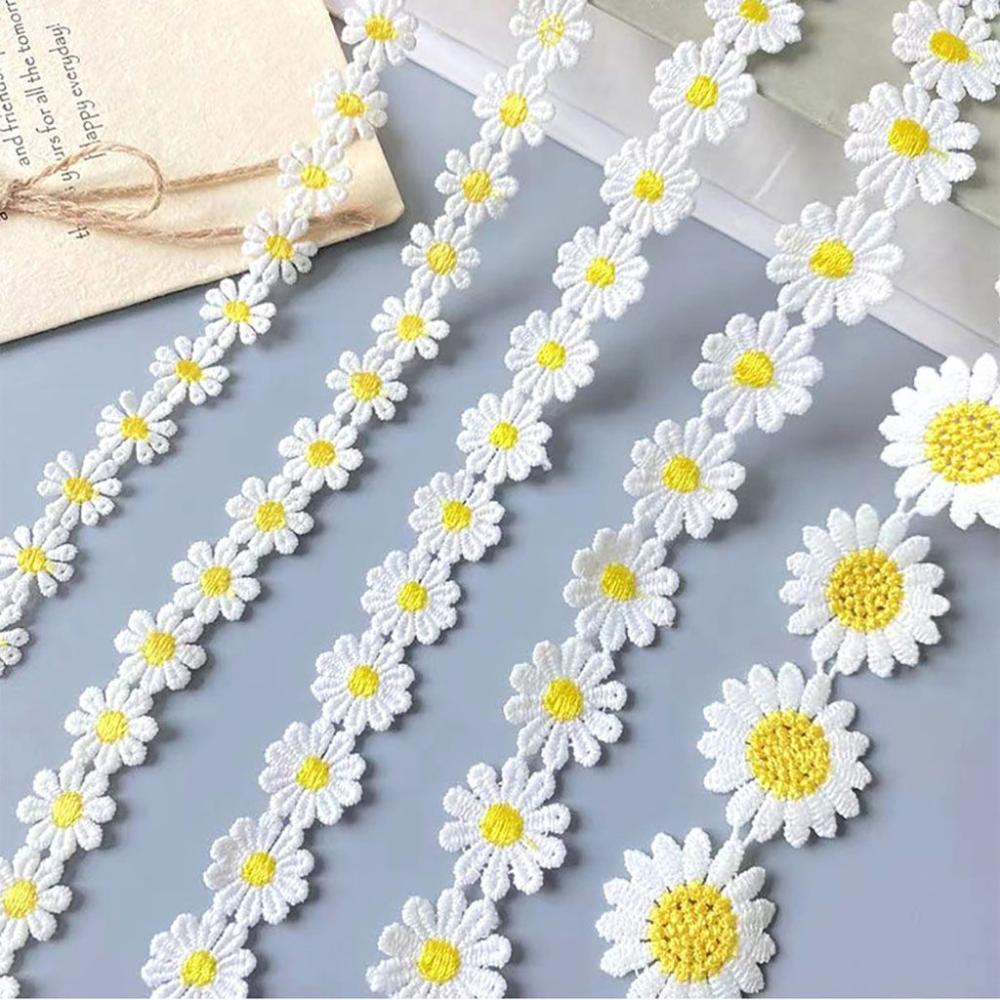 Embroidery Daisy Flower - Güzel beyaz işlemeli papatya dantel kumaş