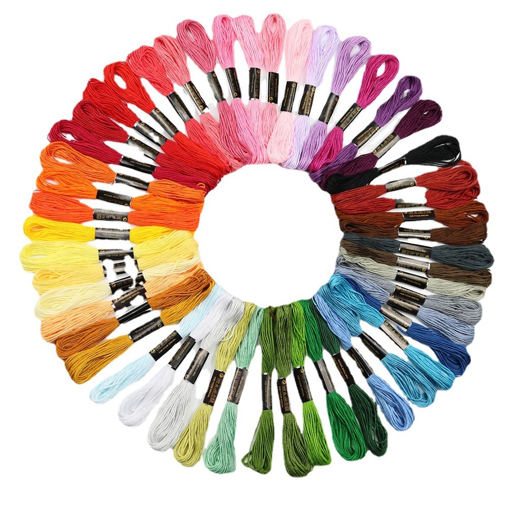 Embroidery Stitch - Sabit 50 renkli kanaviçe ipliği. Terylen