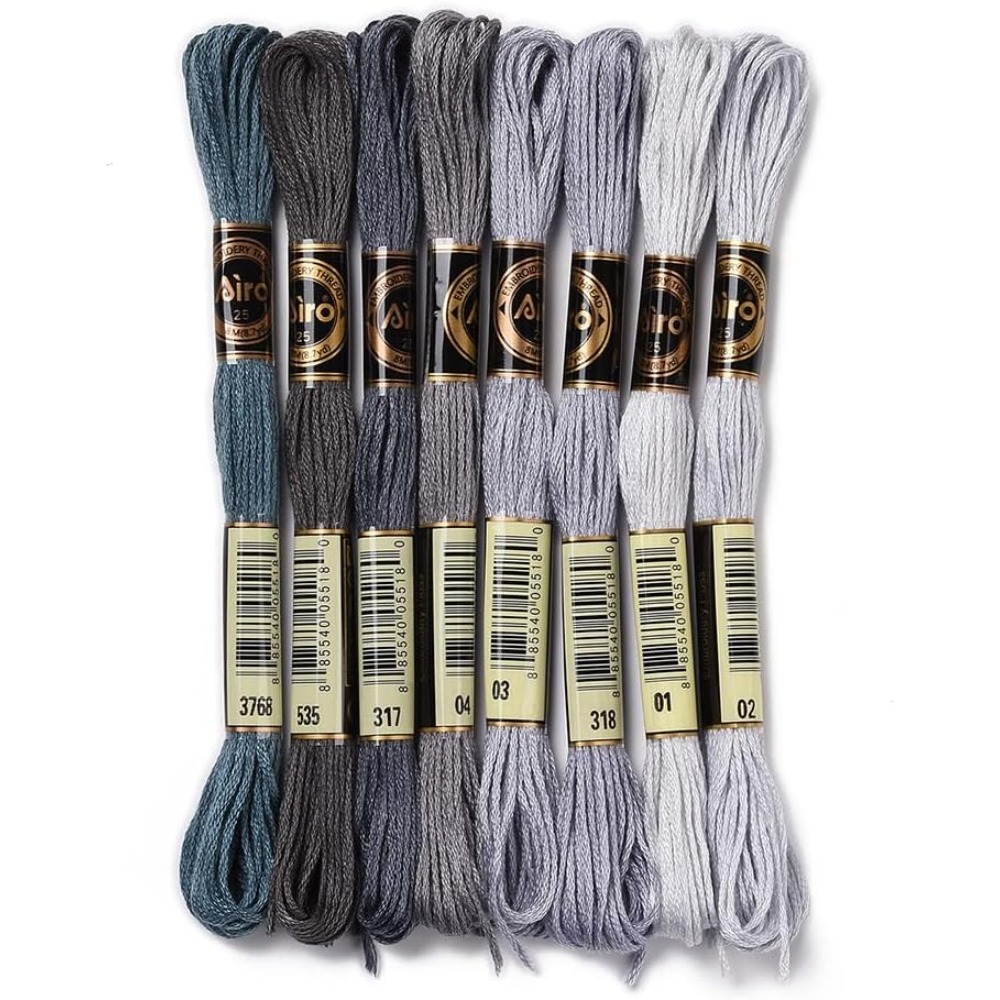 Embroidery Stitch - 8 Skeins 70 Metre Gri Dostluk