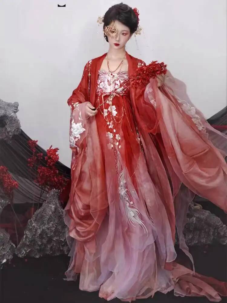 Embroidery Cotton - Hanfu'da Kadınlar Ağır İşlemeli Lüks Hezi