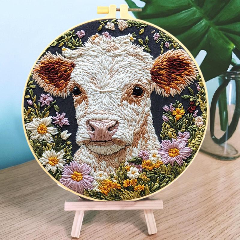 Embroidery Daisy Flower - Yetişkinler için nakış kitleri inek papatya