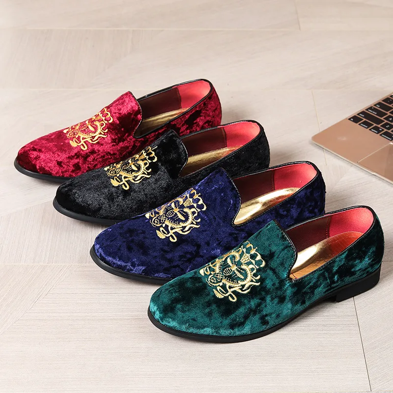Embroidery On Leather - Bahar yeni erkek deri rahat ayakkabılar