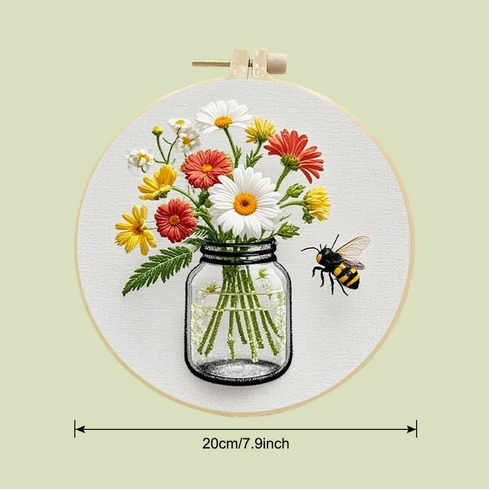 1 adet Diy nakış kitleri papat - Embroidery Daisy Flower incelemesi ve fiyatı