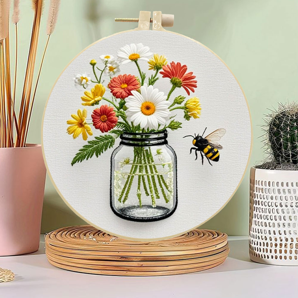 1 adet Diy nakış kitleri papat - Embroidery Daisy Flower incelemesi ve fiyatı