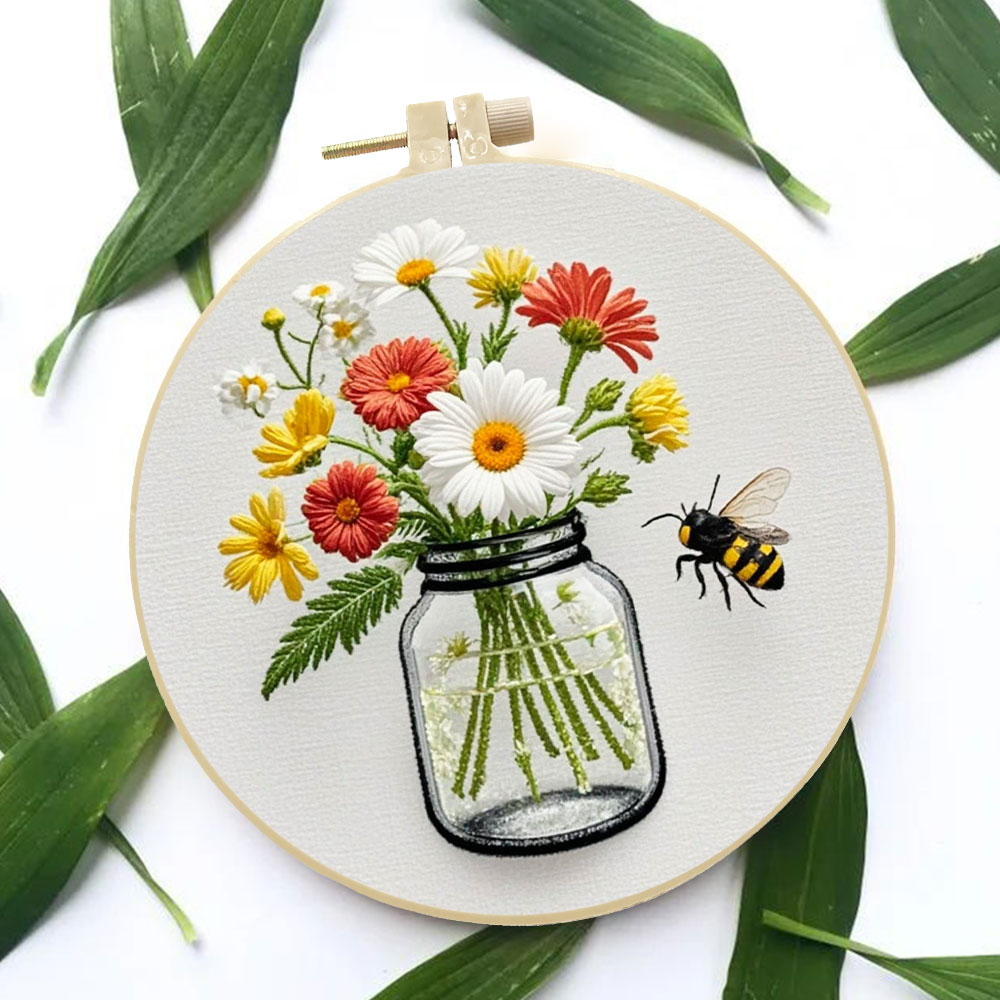 1 adet Diy nakış kitleri papat - Embroidery Daisy Flower incelemesi ve fiyatı