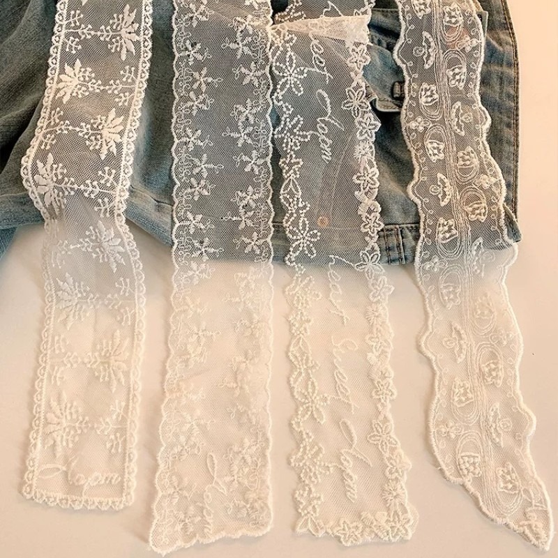 Yeni Siyah Beyaz Uzun Dantel Ç - Embroidery Ribbon incelemesi ve fiyatı