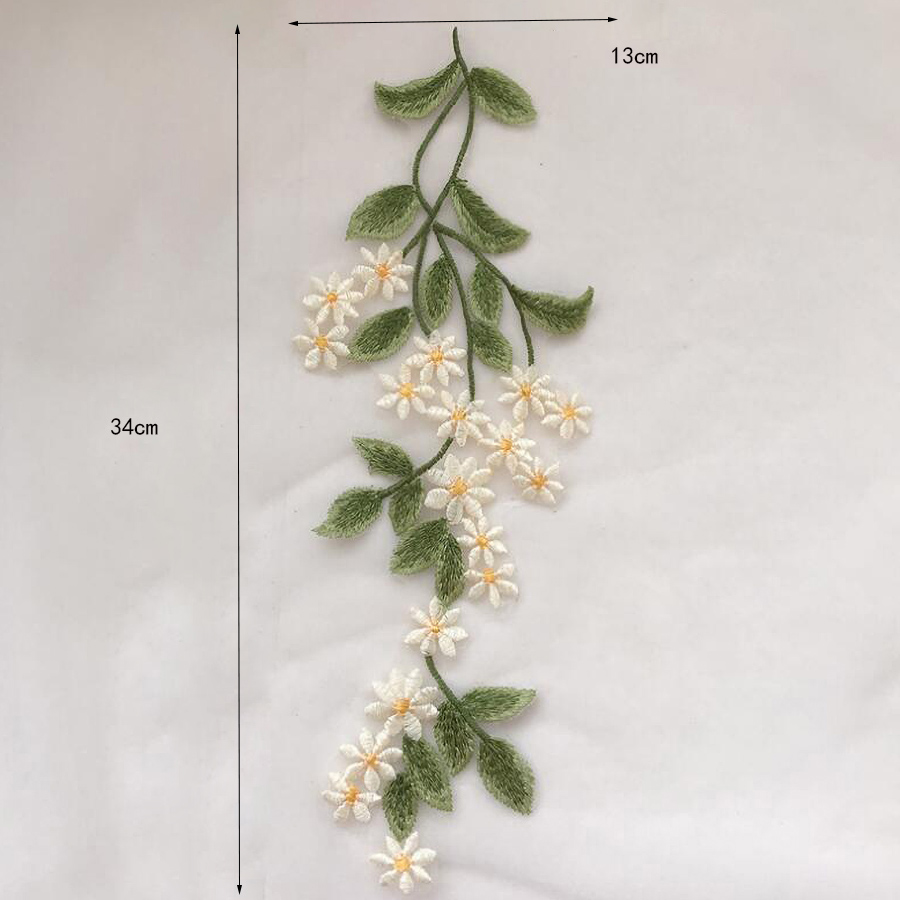 1 Pairs Yeşil Yaprak Papatya Ç - Embroidery Daisy Flower incelemesi ve fiyatı