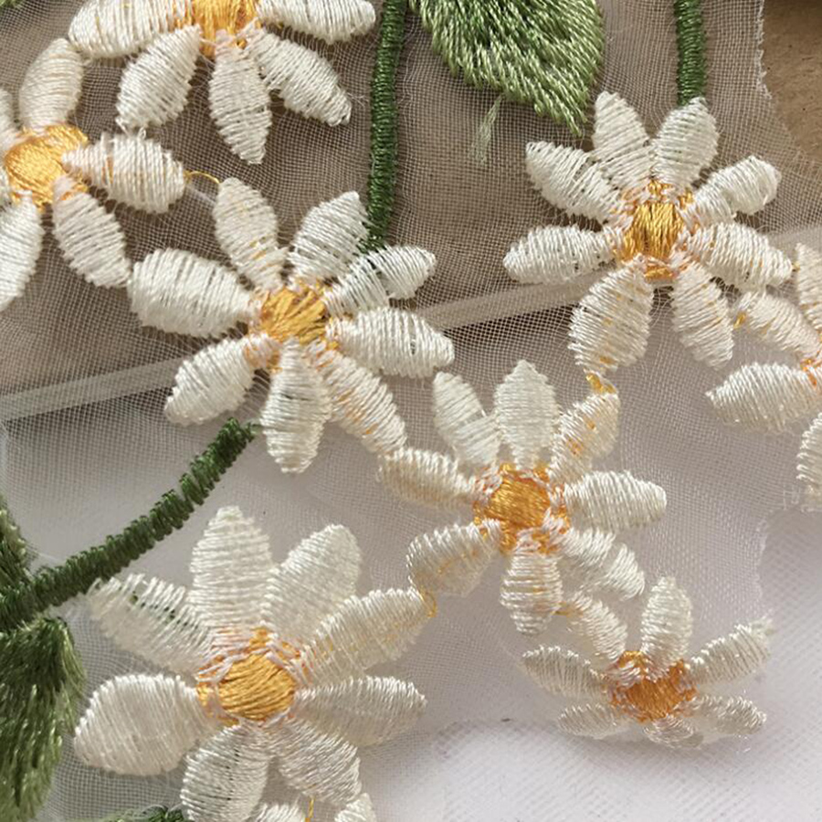 1 Pairs Yeşil Yaprak Papatya Ç - Embroidery Daisy Flower incelemesi ve fiyatı