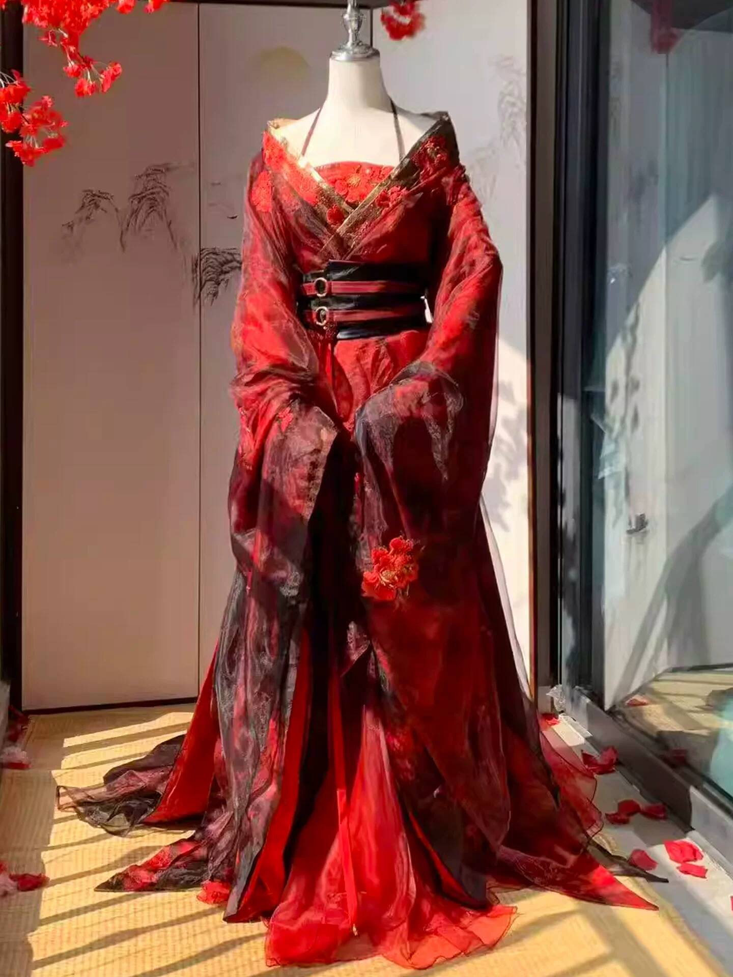 Yeni Datura Kırmızı Hanfu Kadı - Embroidery Cotton incelemesi ve fiyatı