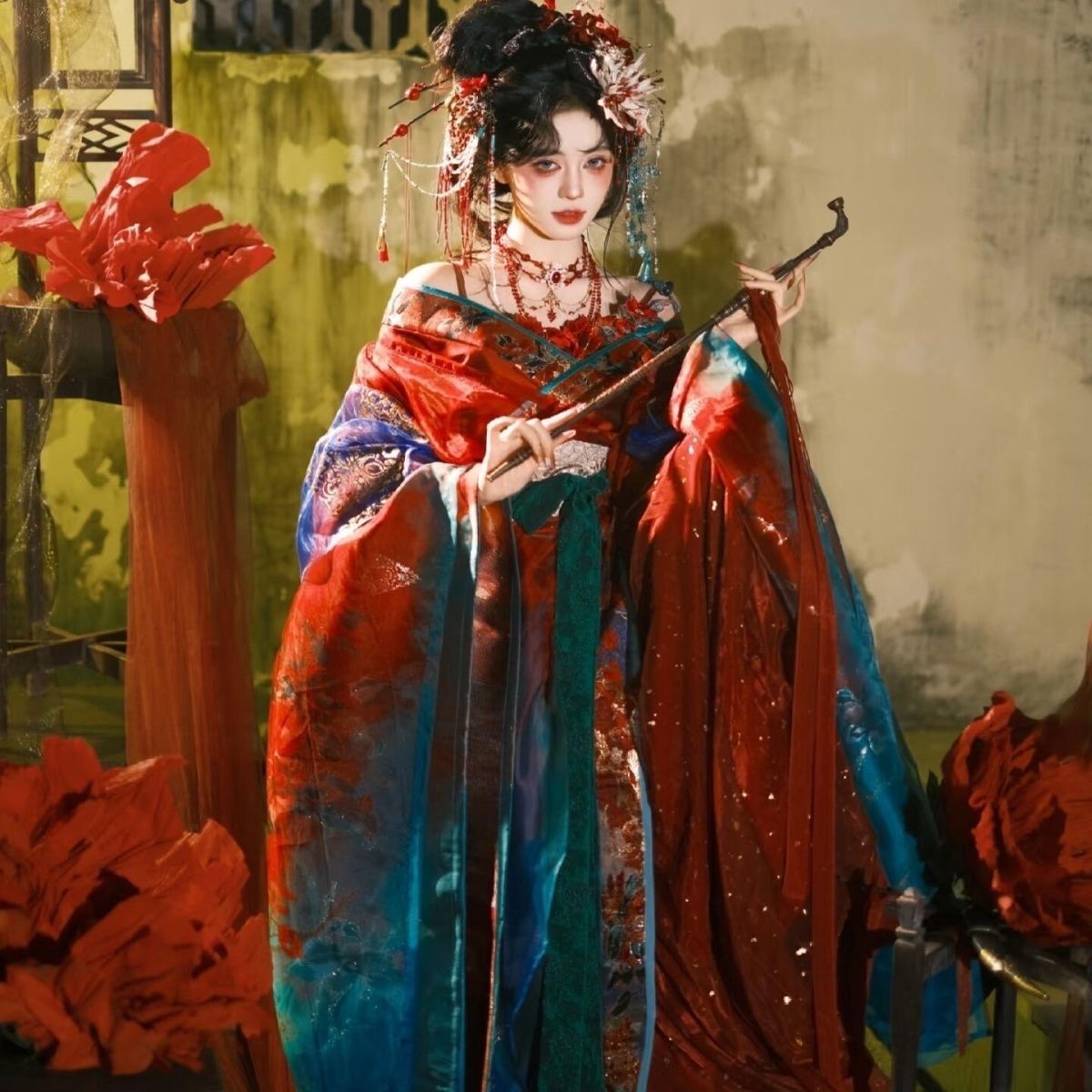 Siyah Mavi Nakışlı Hanfu Kadın - Embroidery Dress incelemesi ve fiyatı