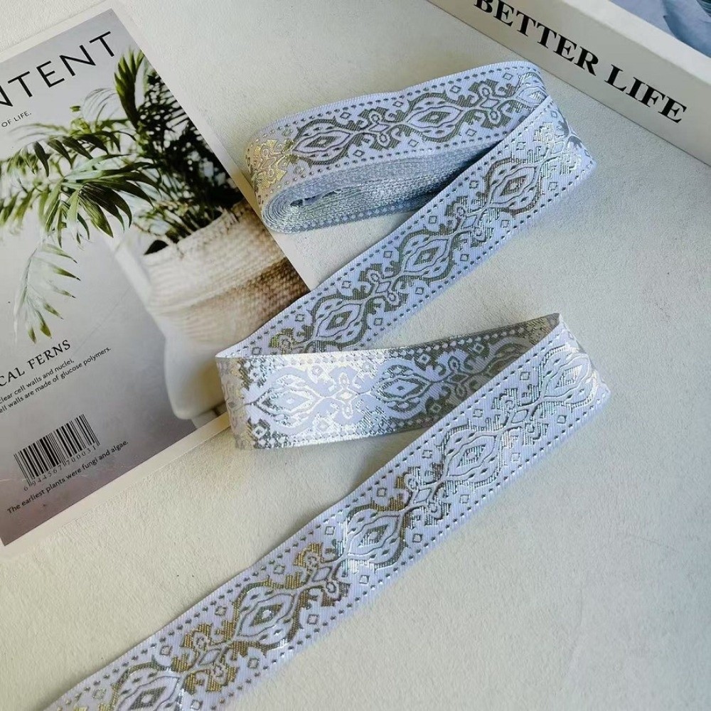 Gümüş Simli Nakışlı Şerit Süsü - Embroidery Ribbon incelemesi ve fiyatı