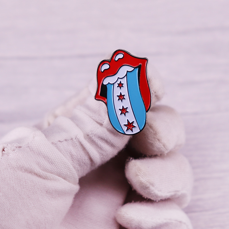 Chicago bayrağı emaye Pin müzi - Embroidery Lips incelemesi ve fiyatı