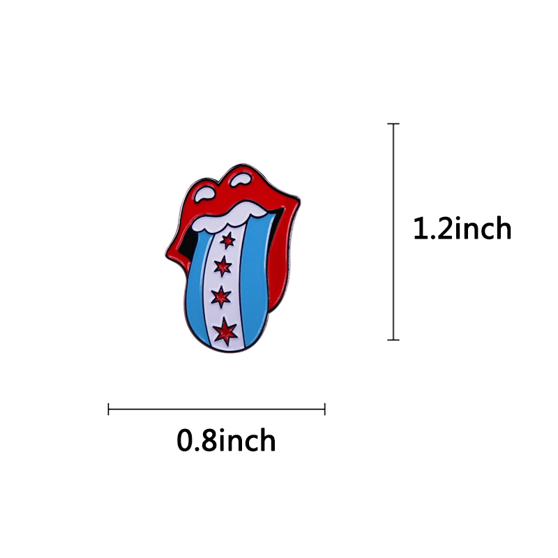 Chicago bayrağı emaye Pin müzi - Embroidery Lips incelemesi ve fiyatı